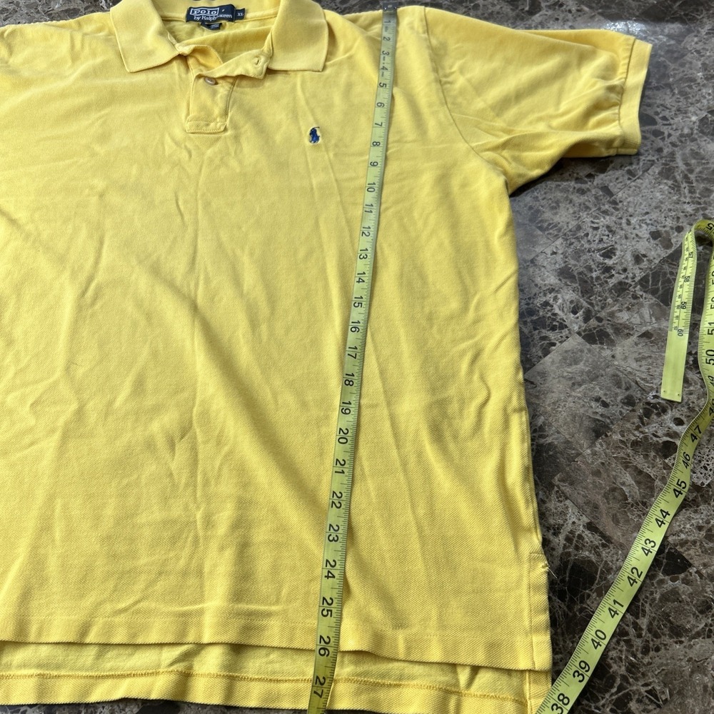polo ralph lauren polo shirt XL Mens Vintage Yellow Short Sleeves - Picture 7 of 7